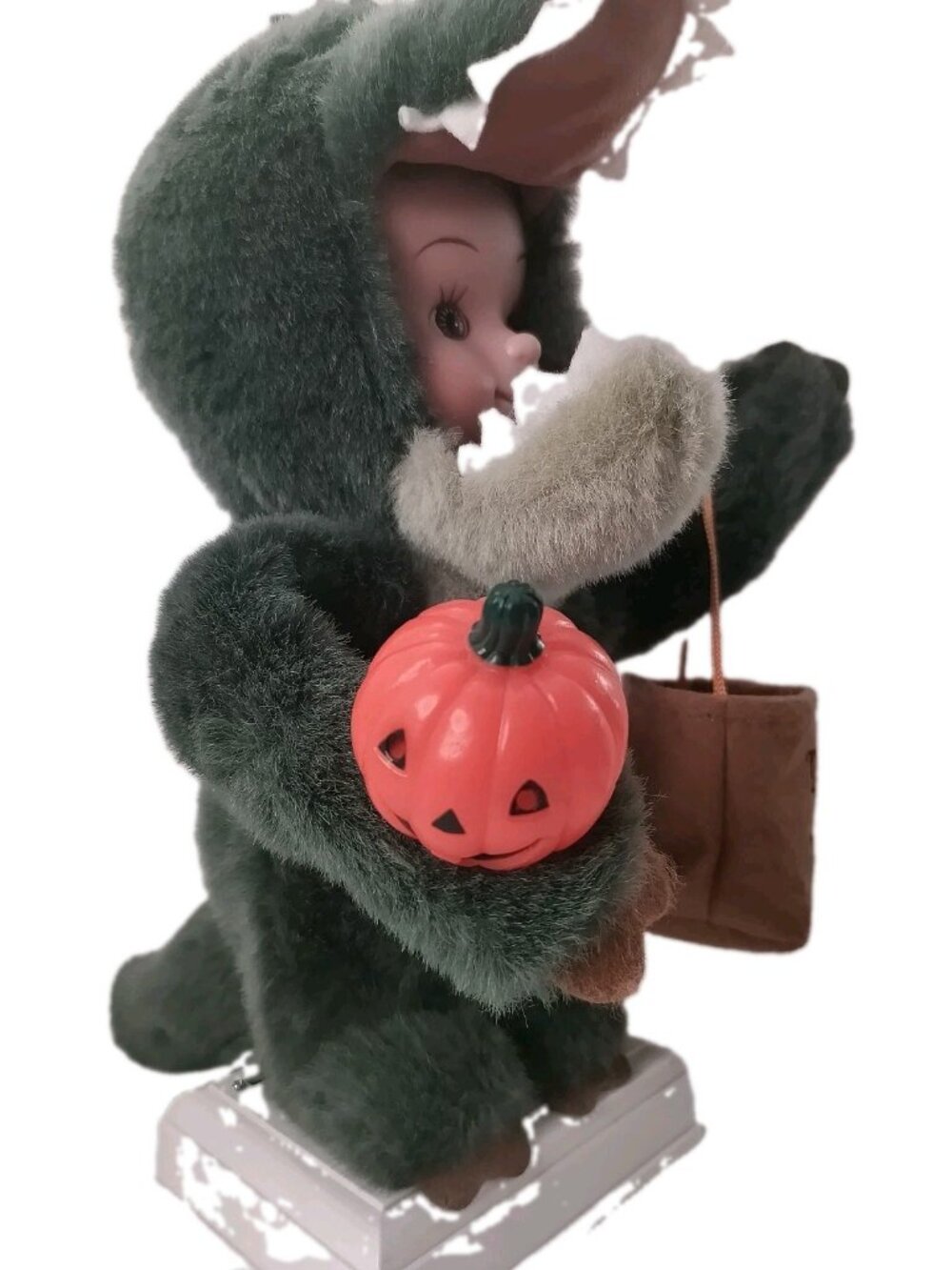 Vintage Motionettes Halloween Kids Trick or treaters Dinosaur Light Up 90s 13" - Picture 3 of 11